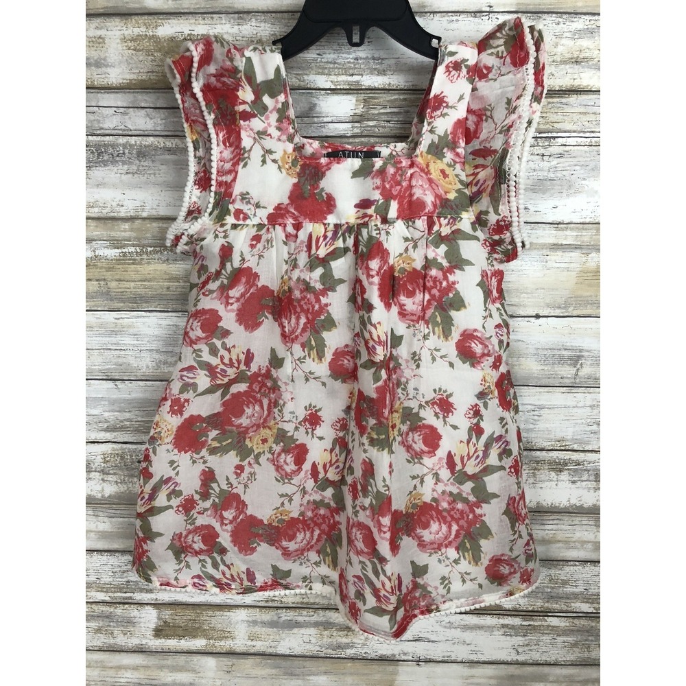 Girl's Floral Top A. T. U. N. All Things Uber Nice Sleeveless Size 2 Years